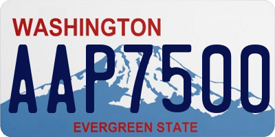 WA license plate AAP7500