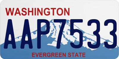 WA license plate AAP7533