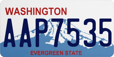 WA license plate AAP7535