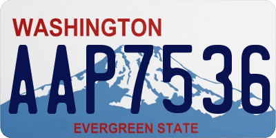 WA license plate AAP7536