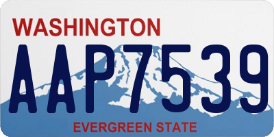 WA license plate AAP7539