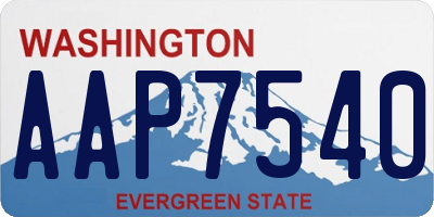 WA license plate AAP7540