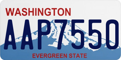 WA license plate AAP7550
