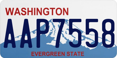 WA license plate AAP7558
