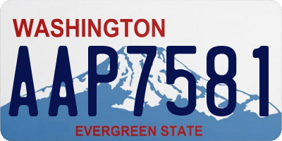 WA license plate AAP7581