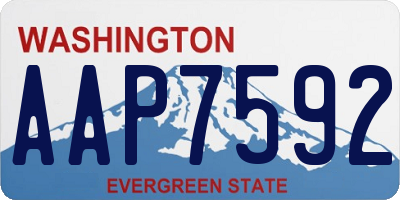WA license plate AAP7592