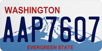 WA license plate AAP7607