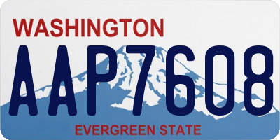 WA license plate AAP7608