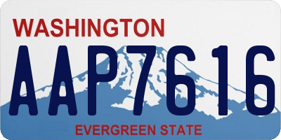 WA license plate AAP7616