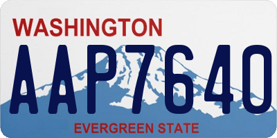 WA license plate AAP7640