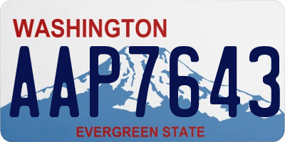 WA license plate AAP7643