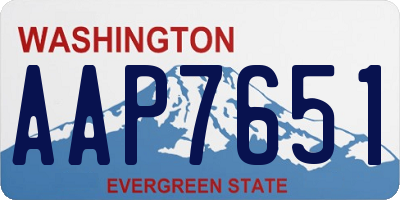 WA license plate AAP7651