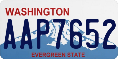 WA license plate AAP7652