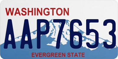WA license plate AAP7653