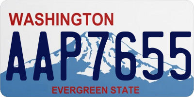 WA license plate AAP7655