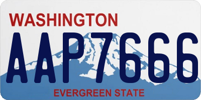 WA license plate AAP7666