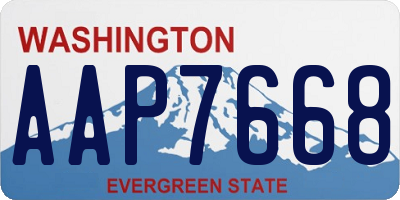 WA license plate AAP7668
