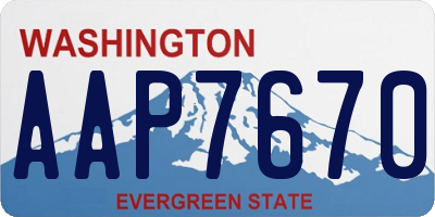 WA license plate AAP7670