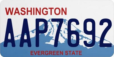 WA license plate AAP7692