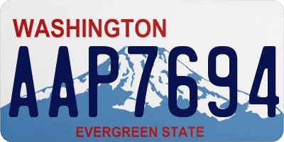 WA license plate AAP7694