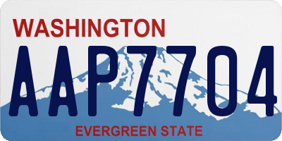 WA license plate AAP7704