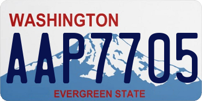 WA license plate AAP7705