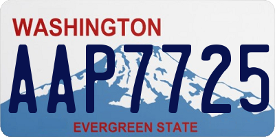 WA license plate AAP7725