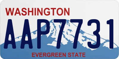 WA license plate AAP7731