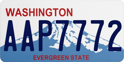 WA license plate AAP7772