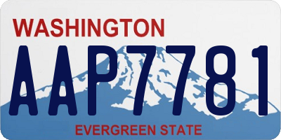WA license plate AAP7781