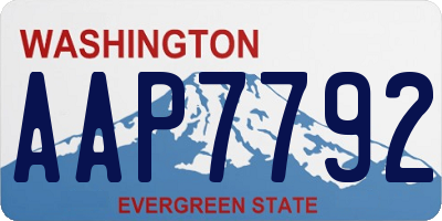 WA license plate AAP7792