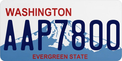 WA license plate AAP7800