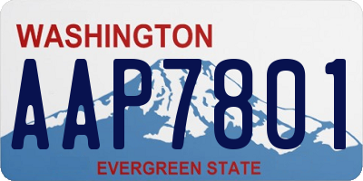 WA license plate AAP7801