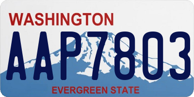 WA license plate AAP7803