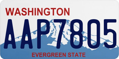 WA license plate AAP7805