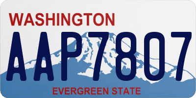 WA license plate AAP7807