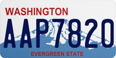 WA license plate AAP7820