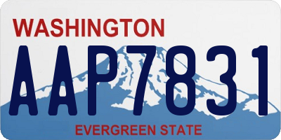 WA license plate AAP7831