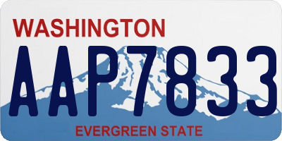 WA license plate AAP7833