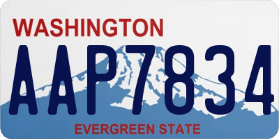 WA license plate AAP7834