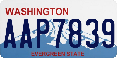 WA license plate AAP7839