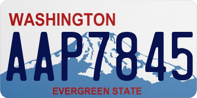 WA license plate AAP7845