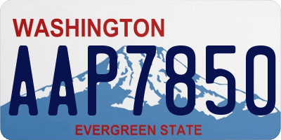 WA license plate AAP7850