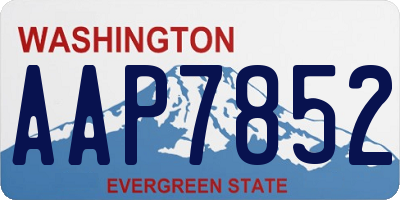 WA license plate AAP7852