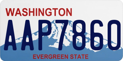 WA license plate AAP7860