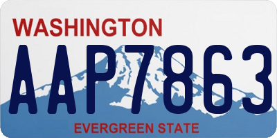 WA license plate AAP7863