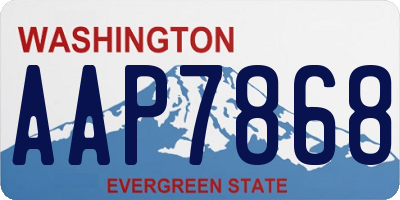 WA license plate AAP7868