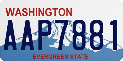 WA license plate AAP7881