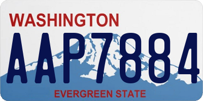 WA license plate AAP7884