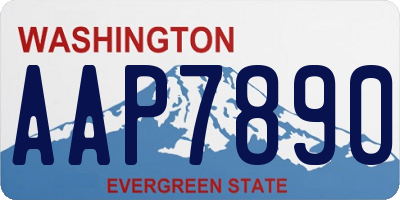 WA license plate AAP7890